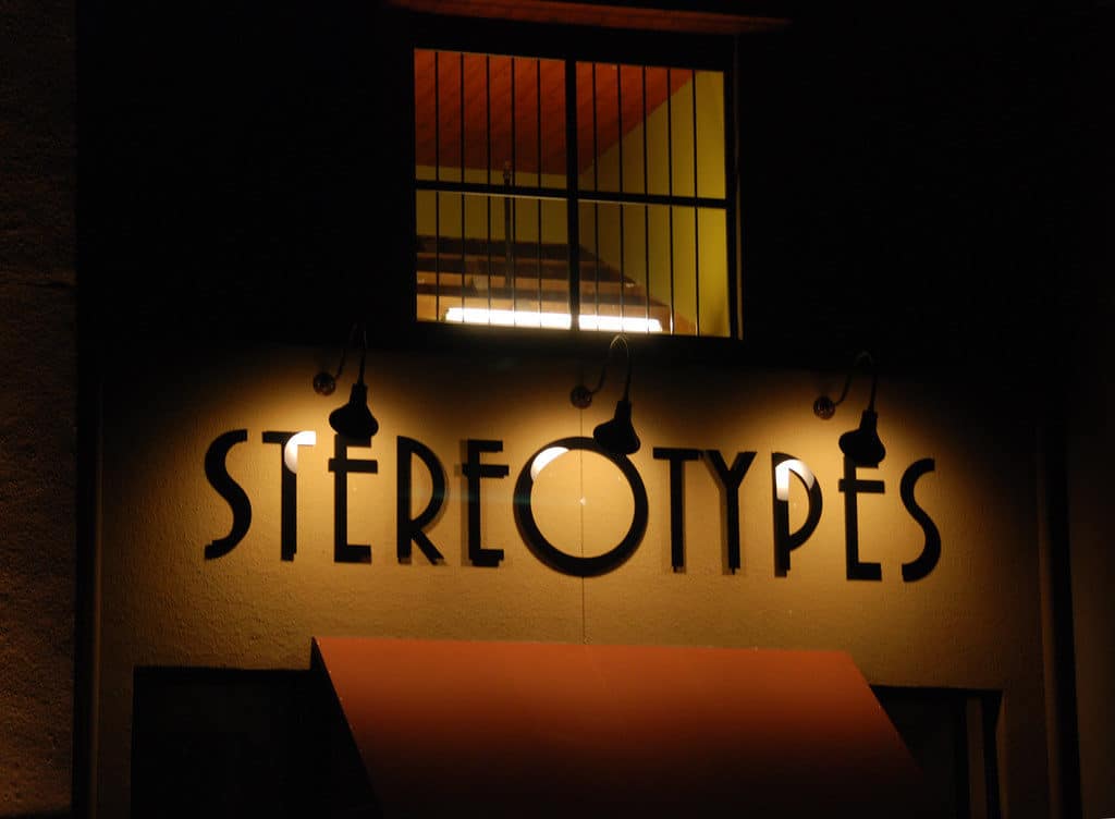 Lighted stereotype sign