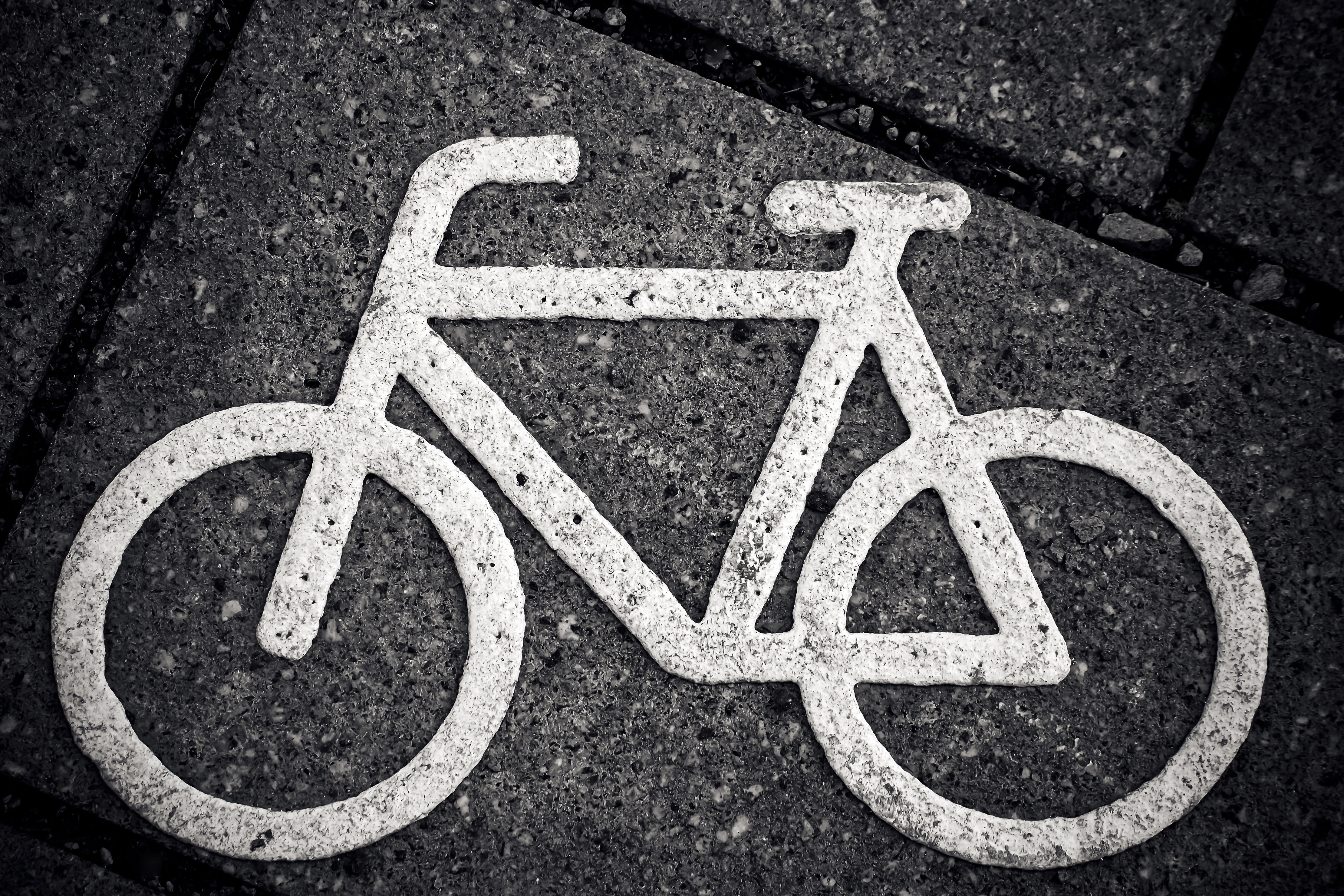 stenciled image of a bicycle